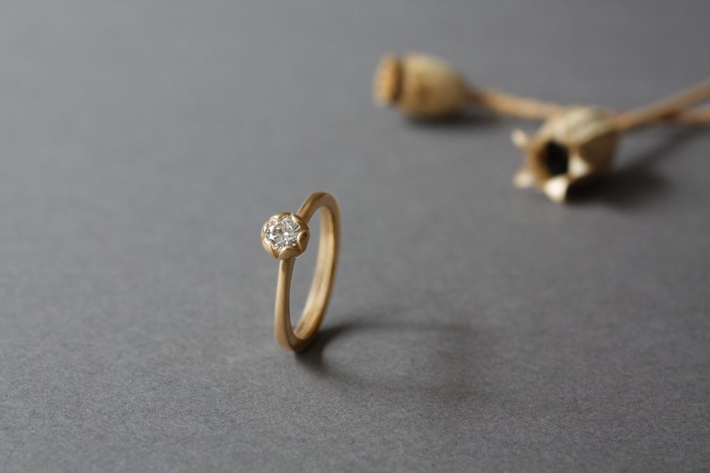 Capsula Ring Rosegold Champagner Diamant