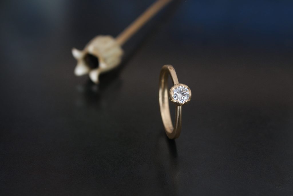 Capsula Ring Rosegold Diamant