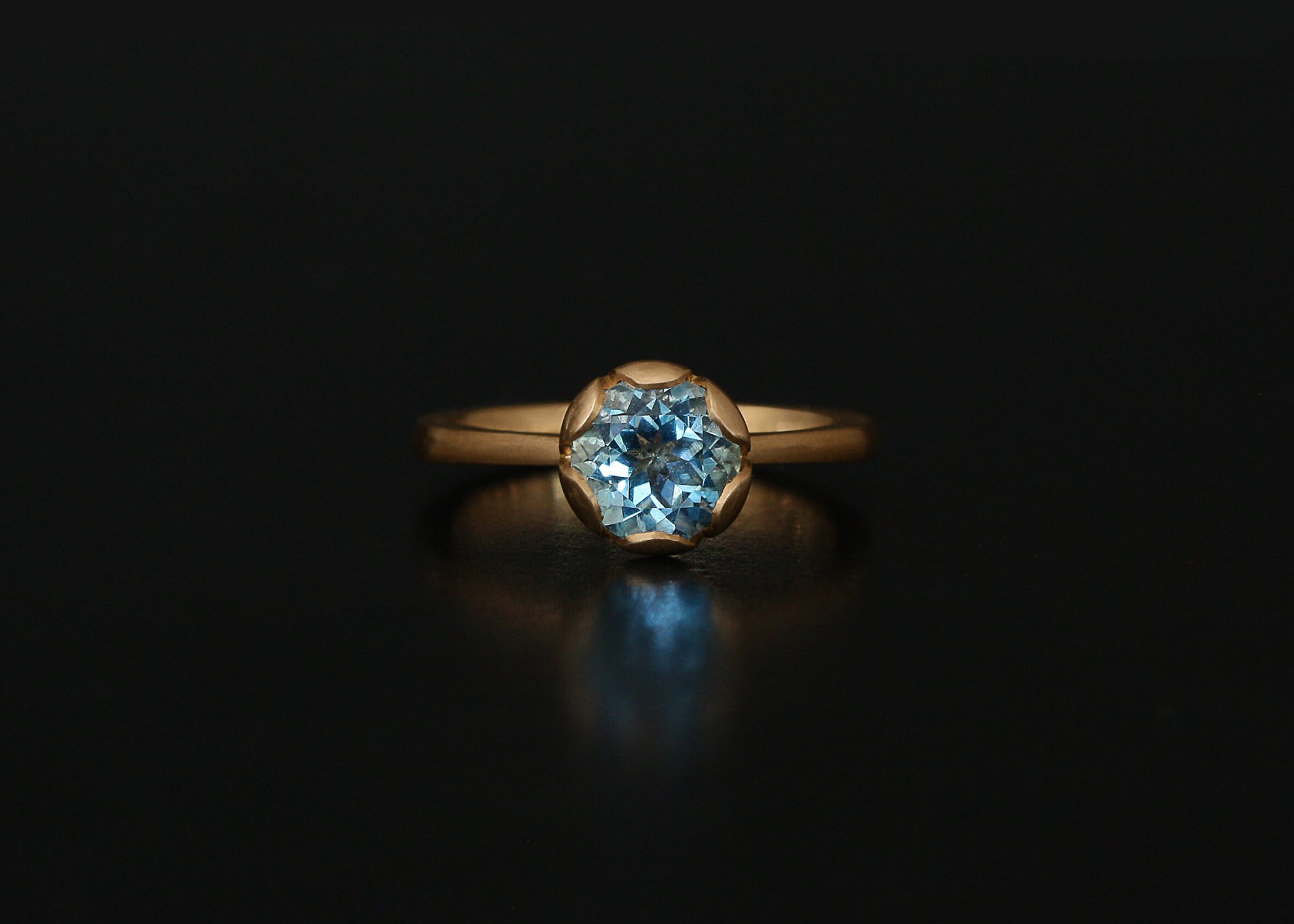 Verlobungsring Rosegold Aquamarin