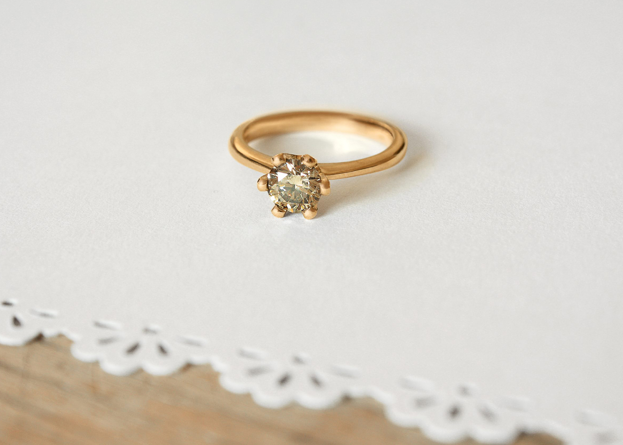 Verlobungsring Flora Roségold Diamant